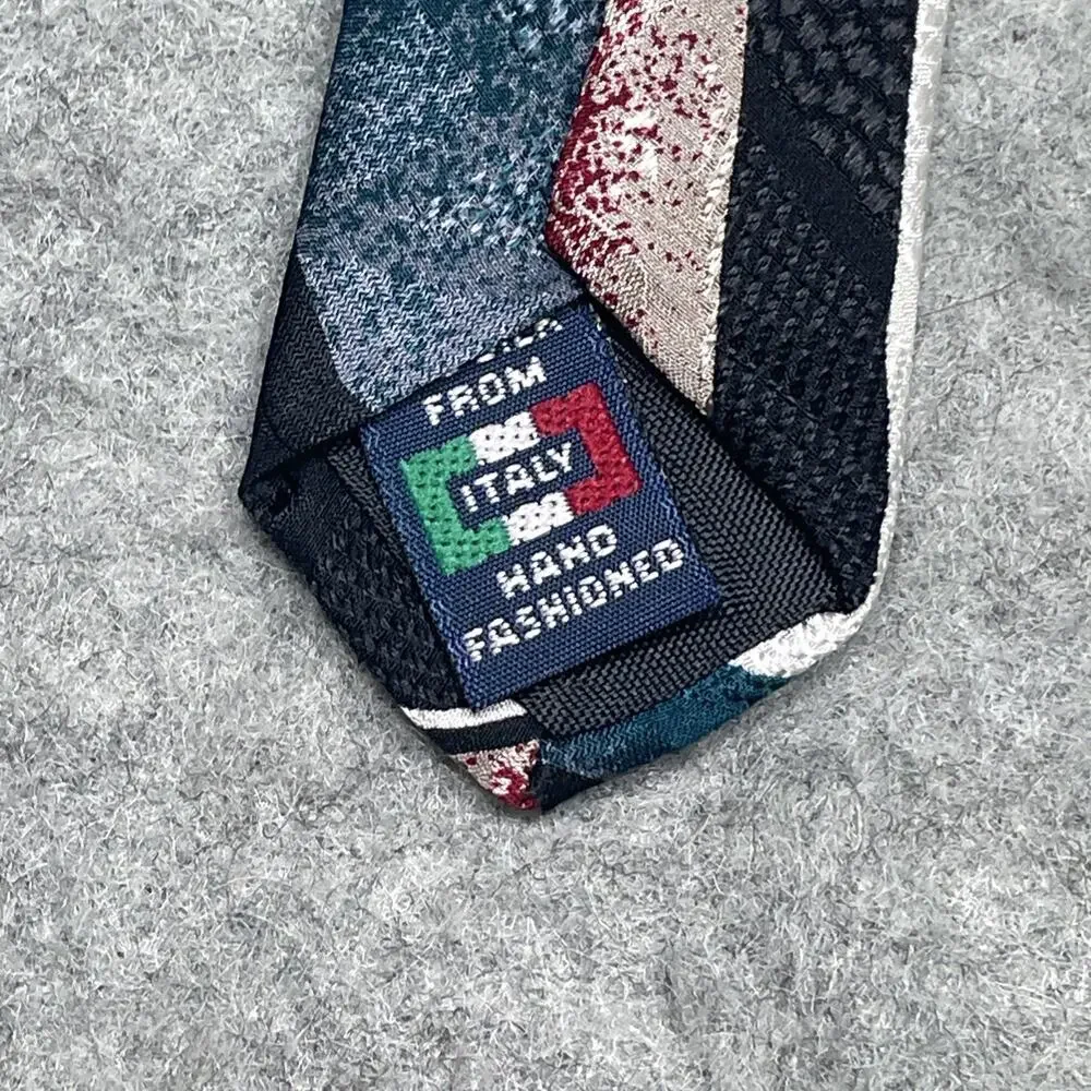 New Vtg Valentino Pietro Men Silk Tie Blue Beige Abstract Geometric Italy 58”x4”